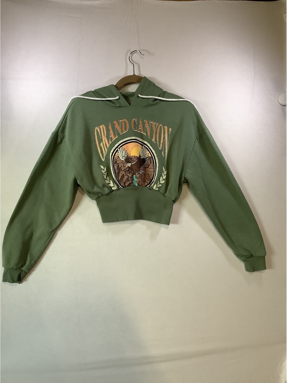 Zoe + Liv Grand Canyon Graphic Cropped Hoodie Sweatshirt XS